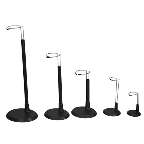 Kisangel 5 Piezas Soportes para Muñecas Ajustables Exhibidores de Figuras Negro Accesorios para Casa Muñecas Soporte Versátil y Fácil de Usar