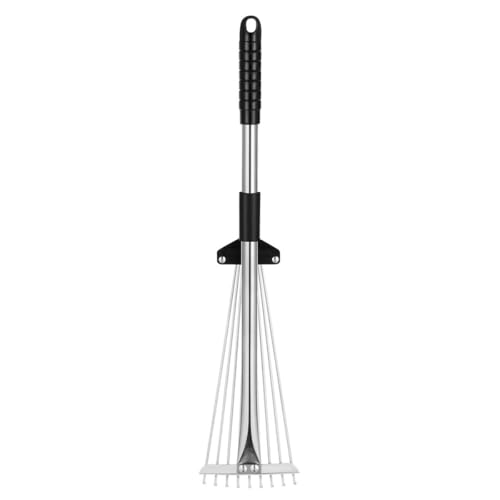 Toyvian Adjustable Retractable Leaf Rake with 9 Steel Tines, Telescopic Garden Tool for Yard Cleanup...
