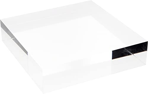 Plymor Clear Polished Acrylic Square Display Block, 2 H x 8 W x 8 D Plymor Clear Polished Acrylic Square Display Block, 2" H x 8" W x 8" D