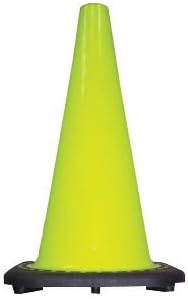 28" Lime PVC Traffic Cone With Black Base