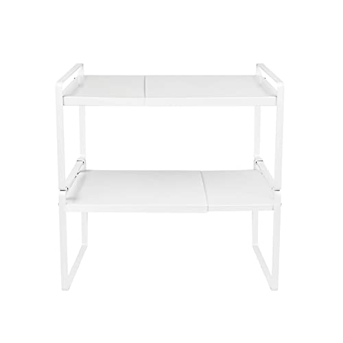 HUOLE Cuisine Métal Demi Etagere Étagère rétractable en Coin pour Placard économise l’Espace pour Armoires de Comptoirs, Garde-Manger, Aliments et...