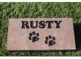 GraphicRocks Personalized Pet Memorial Headstone Grave Marker Garden Stone Dog Cat 4inch x 8 inch Red Stone