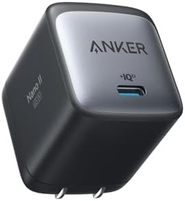 Anker Nano II 65W (PD 充電器 USB-C)【独自技術Anker GaN II採用/PD対応/PSE技術基準適合/折りたたみ式プラグ】MacBook PD対応Windows PC iPad iPhone Galaxy Android スマートフォン ノートPC 各種 その他機器対応 (ブラック)