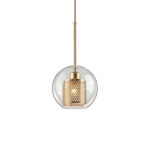 KXKLGWHN Plafonnier encastré, Lampe Suspendue de Style Nordique, Abat-Jour créatif en Verre d'art personnalisé, Base E27 à tête Unique, Bar de Restaurant avec luminaires