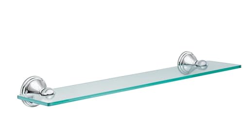Moen DN8490CH Preston Collection 19.5-Inch Wide x 4-Inch Deep Decorative Glass Bathroom Vanity Shelf, Chrome - image 3