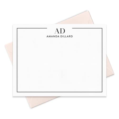 Fairmont & Grove Personalized Note Card & Envelope Stationary Set With Border cover