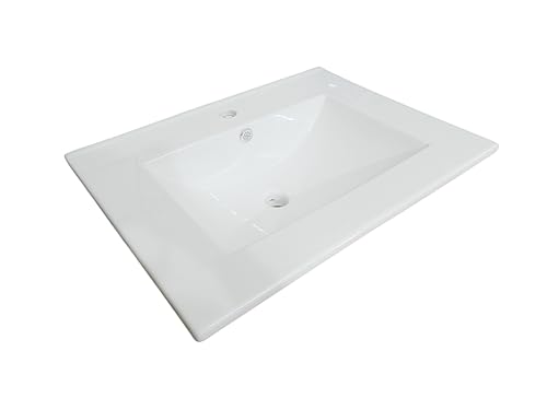 Lista de Lavabos encastrados , tabla con los diez mejores. 48 ARENCI Ovalín para Baño Mod. 6046 | Lavabo de Cubierta de Cerámica Blanca Rectangular | 60 x 46 x 18 cms. | Instalación de Empotrar en Cubierta (Drop-In) | Sólido y Amplio,...