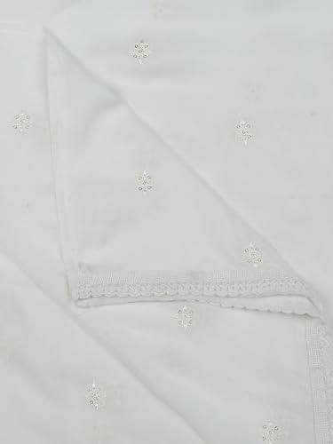 Image of DUPATTA BAZAAR Women's Embroidered Chiffon Dupatta with Delicate Sequins