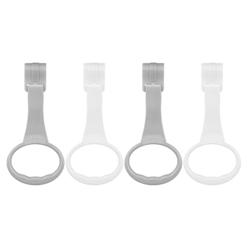 ibasenice 2 Pairs Baby Pull up Rings for Playpen Baby Crib Hanging Rings Baby Bed Stand up Rings Baby Walking Exercises Assistant Rings for Infant Toddler Practice, 19.50X9.00X1.20CM
