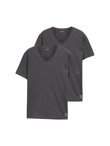 TOM TAILOR Herren T-Shirt mit V-Ausschnitt im Doppelpack, 11086 - Dark Grey Melange, XXXL 4