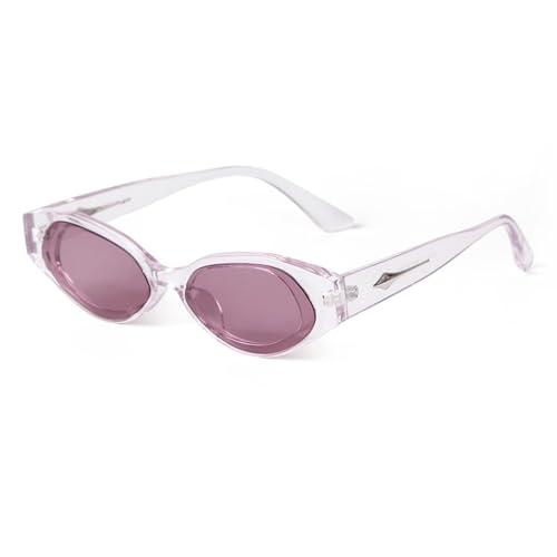 Lunettes de soleil ovales vintage punk style rétro avec rivets métalliques et verres UV400
