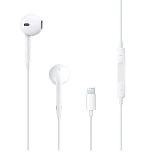 RUAAN Original Lightning Connector, Wired in-Ear Earphones with Mic & Volume Control, Stereo Sound with Deep Bass, Sweat Resistant Lightning Earbuds Compatible with iPhone, iPad & iOS Devices-image-49