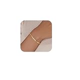 Poxtex Gold Cuban Bracelet for Women, 14K Real Gold Plated Jewelry Waterproof, 7'+2' Dainty Adjustable Link Chain Bracelet Trendy, Dainty Cuban Chain Bracelet Gift for Women