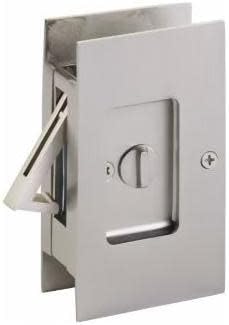 Emtek 2108 Modern Rectangular Privacy Pocket Door Lock - Satin Nickel