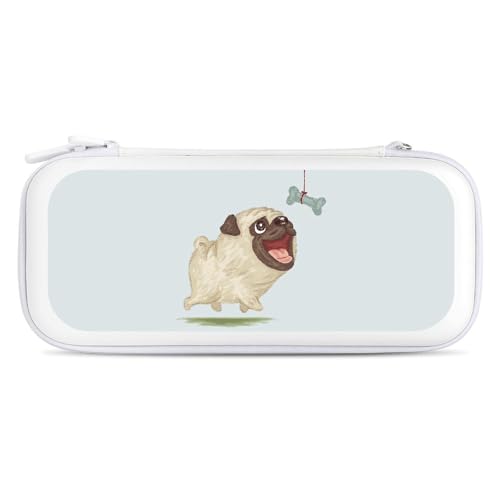 Switch ゲーム機収納袋 Switch ゲームカードケース SDカードケース Switch カバー Switch ゲーム機保護ケース 耐衝撃 スイッチケース 大容量 スイッチ収納バッグ 可愛い 動物 アニマル パグ 犬柄 収納ポーチ 旅行用 携帯便利