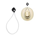 Sylvil Car Hat Holder Rack with Suction Cup, Universal Automotive Rope Cowboy Hat Hanger (White)