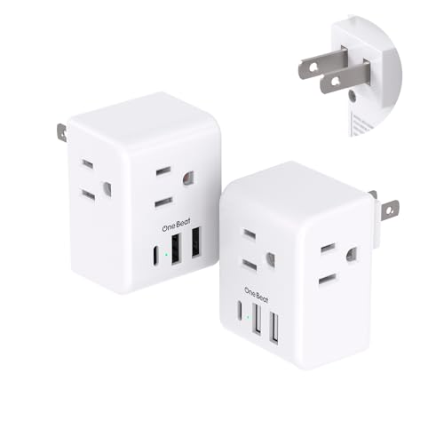 Image of 2 Pack US to Japan Plug Adapter, 2 Prong to 3 Prong Outlet Adapter with 3 AC Outlets 3 USB Ports(1 USB C), Type A Travel Power Converter Plug Adaptor for USA to Japanese Canada Mexico Philippines Peru