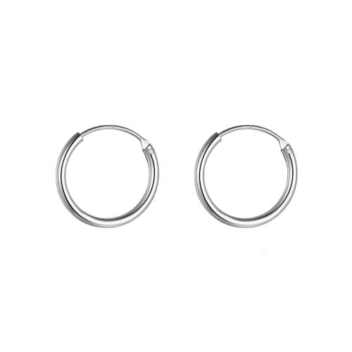 HIGHSPARK 925 Silver Hoop Earrings | 92.5 Sterling Silver Round Classic Endless Hoops Sizes 10mm to 40mm | Lovely Gift for Men Women Boys & Girls – Silver 12mm HIGHSPARK 925 Silver Hoop Earrings | 92.5 Sterling Silver Round Classic Endless Hoops Sizes 10mm to 40mm | Lovely Gift for Men Women Boys & Girls – Silver 12mm