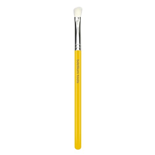 Bdellium Tools Professional Makeup Brush - Studio Series 765 Small Angled Shader - With Mix of Soft Natural and Synthetic Fibers, For Natural and Even Eyeshadow Blending (Yellow, 1pc)