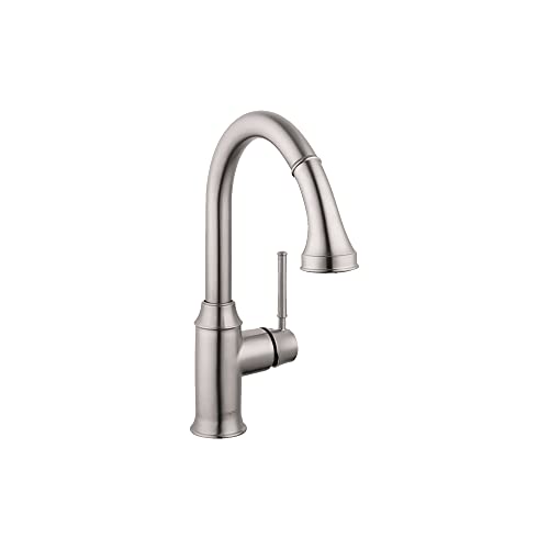 Hansgrohe Talis C Premium Kitchen Faucet 1-Handle 14-Inch Tall Pull Down Sprayer Magnetic Docking Spray Head Wide Reach In Stainless Steel Optic, 04216800 #TOP26