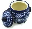 Polmedia Polish Pottery Jar with Lid and Handles - Blue Diamond Dream Pattern Handmade in Boleslawiec Poland + Certificate of Authenticity