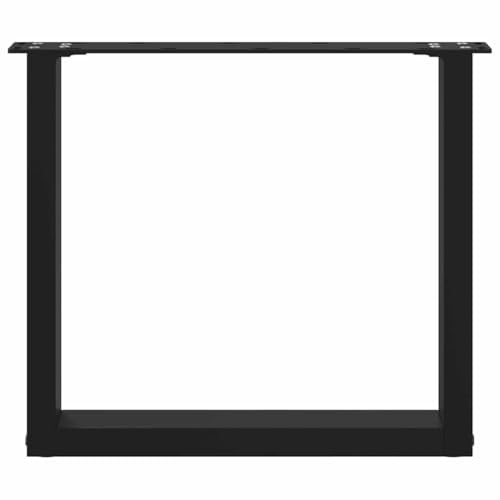 Pieds de table basse en U acier noir 50 cm pour bureau et établi