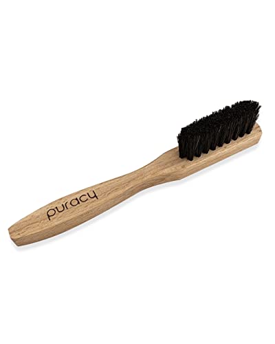 Puracy Laundry Stain Remover Brush for Tough, Deep, and Aged Clothing Stains, with Genuine Horsehair Bristles for Safe and Effective Stain and Odor Elimination