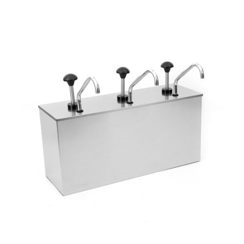 Distributore di salse in acciaio inox, erogatore di salse, senape, ketchup, erogatore di pompa, maionese, dosatore per condimenti, bottiglie di salsa, senape, aceto (3 teste)