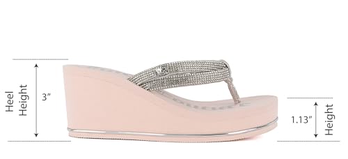 Image of Juicy Couture Women's Wedge Platform Flip Flops, Fashion Beach Sandals with Soft Footbed and Thong Style