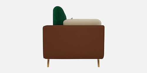 Image of Black Wood Modern Montez Luxurious Velvet 2 Seater Sofa for Bedroom, Living Room, Dining Room, Drawing Room, Home Office in Bug Resistant Wood (Green & Beige, 2 Seater)