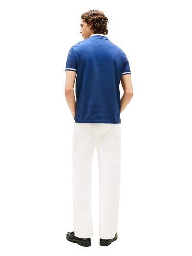 Image of Tommy Hilfiger Men's Short Sleeve Casual Polo Shirts in Regular Fit with Stretch and Contrast Collar Designs