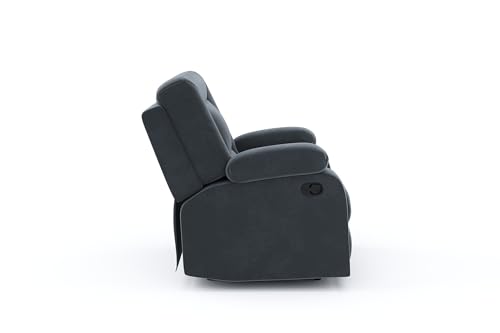 Image of Amazon Brand - Solimo Elysium | Single Seater Sofa Recliner | Manual Recliner (Velvet Grey)