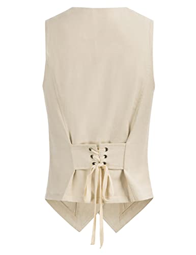 Kancy Kole Women's Casual Waistcoat Vest Button Down Lightweight Linen Vests With Adjustable Back(2Xl, Apricot) #TOP2
