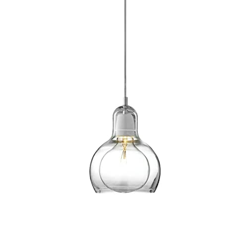KXEcoLife Suspension en Verre en Forme d'ampoule géante E27, Style Nordique Moderne, Lustre, plafonnier, Lampe Art déco, Suspension idéale pour Porche, îlot de...