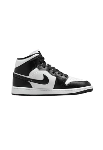 Air Jordan 1 Mid WMNS Sneakers, White/Black/White, Size 63