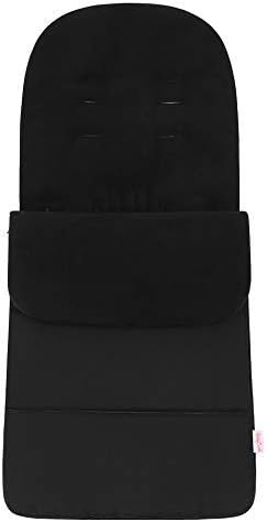 Babycurls Fleece Lined Snuggly Cosytoes Footmuff Universal Fitting for Pushchairs Strollers Prams Buggys Baby Joggers 95-100cm Black