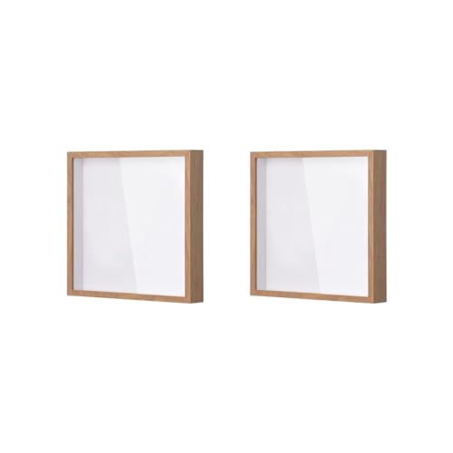 Juego de 2 cajas de sombra con marco de aventura, caja de archivo de viaje, fiesta, carga superior, vitrina de madera, 20,3 x 20,3 cm