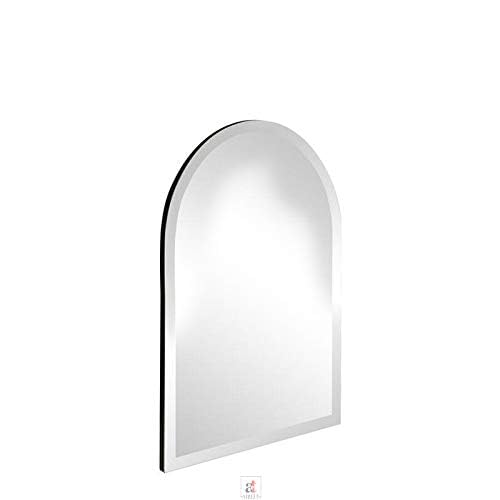 Image of Art Street Frameless Beveled Glass Wall Mirror for Bathroom, Curved Wall Mirror for Home, (Size - 23 x 18 Inches)
