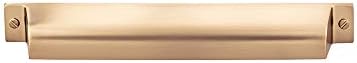 Top Knobs - TK775HB - Channing Cup Pull 7" - Honey Bronze - Barrington Collection