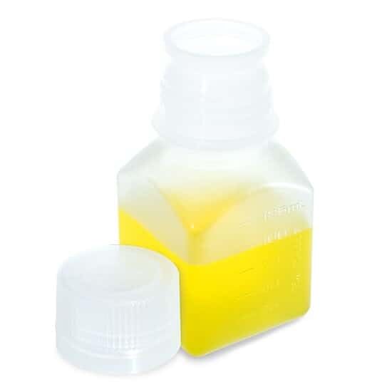 Cole-Parmer Autoclavable Media Bottles, Square Plastic, PPCO, 125 mL (4.2 oz); 12/Pk