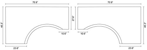 Stand Up Desk Store Electric Adjustable Height Curved Corner L-Shaped Standing Desk with Programmable Memory (Black, Left-Return, 71" Wide)