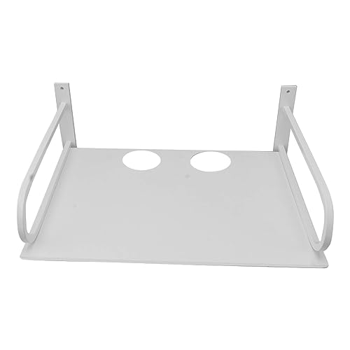 NOENNULL - Estantería de proyector flotante de pared, espacio duradero de aluminio para caja de cable de reproductor de DVD, organizador de salón de dormitorio, color blanco