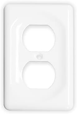 XVQ Ceramic Switch Plates Outlet Covers Switch Plate Cover White (Single Duplex)