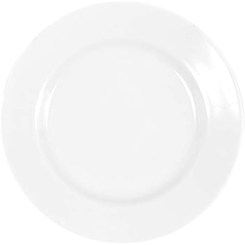 12 Stück Flache Teller im Set aus echtem Porzellan 200 mm Salatteller Dessertteller Frühstücksteller weiß auch zum Bemalen bestens geeignet Tafelgeschirr Cover