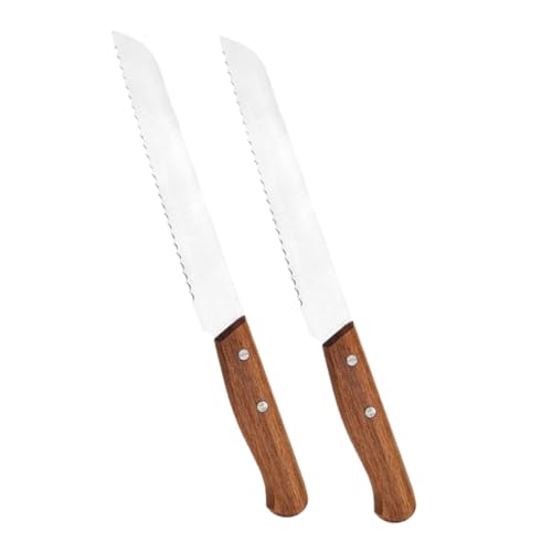 CIYODO Homemade Bread Knife Set Serrated Bread Knife Walnut Handle Efficient Slicing Baguettes and Toast
