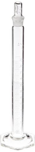 Pyrex Single Metric Scale Graduated TC Cylinder with Stopper, 25ml Capacity, 18mm OD x 225mm Height (Case of 18)