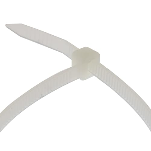 Seki Cable Ties - Pack of 100 - White/Natural 200 x 2.5 mm Tear-Resistant up to 8.2 kg - Nylon PA6.6 - Self-Locking - Cable Tie Set for Cable Management, Household, Workshop & Industry - Image 2