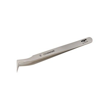 Cole-Parmer AO-07289-34 18069TT Titanium Precision Smooth Ultra-Fine Bent Tip 6 Tweezers, 4.25" L; 1/Pk