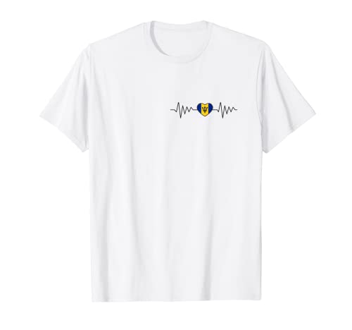 Mapa de la bandera de Barbados para hombres y mujeres, recuerdo de Barbados Camiseta