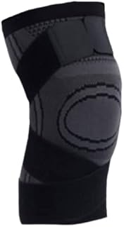 Pair Compression Knee Brace - Knee Support Sleeves for Men & Women, Adjustable Strap Sleeve Sports Ligament Protector, Pain Relief Support Brace for Meniscus Tear (Black, Medium)